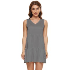 Nickel Grey	 - 	tiered Sleeveless Mini Dress by ColorfulDresses