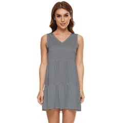 Steel Grey	 - 	tiered Sleeveless Mini Dress by ColorfulDresses