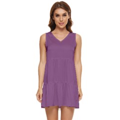 Sparkling Grape Purple	 - 	tiered Sleeveless Mini Dress by ColorfulDresses