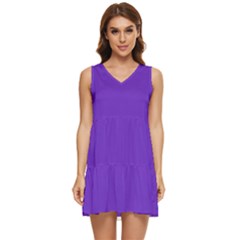 Purple Amethyst	 - 	tiered Sleeveless Mini Dress by ColorfulDresses