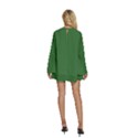 Medium Forest Green	 - 	Round Neck Long Sleeve Bohemian Style Chiffon Mini Dress View4