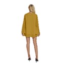 Honey Yellow	 - 	Round Neck Long Sleeve Bohemian Style Chiffon Mini Dress View4