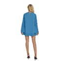 Regatta Blue	 - 	Round Neck Long Sleeve Bohemian Style Chiffon Mini Dress View4