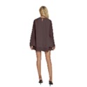 Granite Brown	 - 	Round Neck Long Sleeve Bohemian Style Chiffon Mini Dress View4