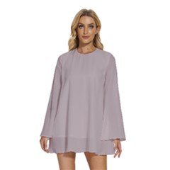 Soft Shadows	 - 	round Neck Long Sleeve Bohemian Style Chiffon Mini Dress by ColorfulDresses