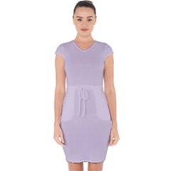 Languid Lavender Purple	 - 	capsleeve Drawstring Dress by ColorfulDresses