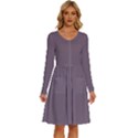 Old Lavender Purple	 - 	Long Sleeve Dress With Pockets View1