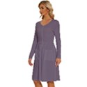 Old Lavender Purple	 - 	Long Sleeve Dress With Pockets View2