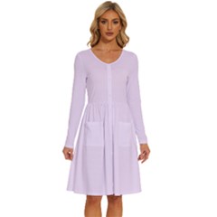 Pale Purple	 - 	long Sleeve Dress With Pockets