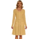 Sunset Gold	 - 	Long Sleeve Dress With Pockets View1