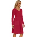 Space Cherry Red	 - 	Long Sleeve Dress With Pockets View3