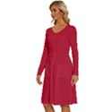 True Red	 - 	Long Sleeve Dress With Pockets View2