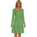 Bud Green	 - 	Long Sleeve Dress With Pockets View1