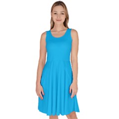 Capri Blue	 - 	knee Length Skater Dress With Pockets by ColorfulDresses