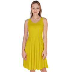 Corn Yellow	 - 	knee Length Skater Dress With Pockets by ColorfulDresses