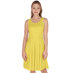 Maize Yellow	 - 	knee Length Skater Dress With Pockets by ColorfulDresses