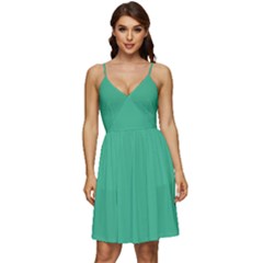 Dark Mint Green	 - 	v-neck Pocket Summer Dress by ColorfulDresses