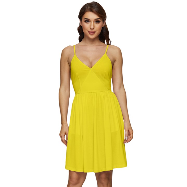 Bumblebee Yellow	 - 	V-Neck Pocket Summer Dress