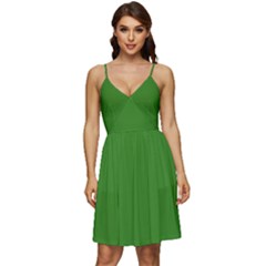 Medium Spring Green	 - 	v-neck Pocket Summer Dress by ColorfulDresses