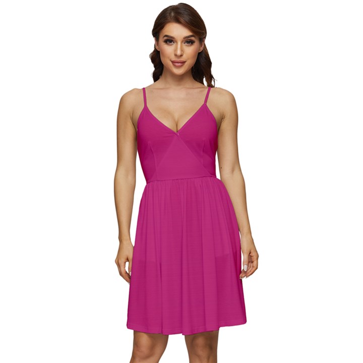 Peacock Pink	 - 	V-Neck Pocket Summer Dress