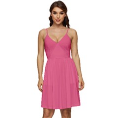 Punch Pink	 - 	v-neck Pocket Summer Dress by ColorfulDresses