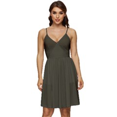 Dark Olive Drab	 - 	v-neck Pocket Summer Dress by ColorfulDresses