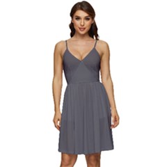 Vampire Grey	 - 	v-neck Pocket Summer Dress by ColorfulDresses