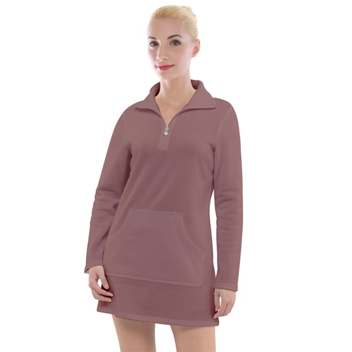 Copper Rose Brown	 - 	Long Sleeve Casual Dress