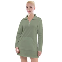 Artichoke Green	 - 	long Sleeve Casual Dress by ColorfulDresses