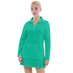 Caribbean Green	 - 	long Sleeve Casual Dress by ColorfulDresses