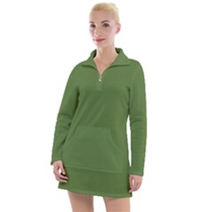 Crocodile Green	 - 	long Sleeve Casual Dress by ColorfulDresses