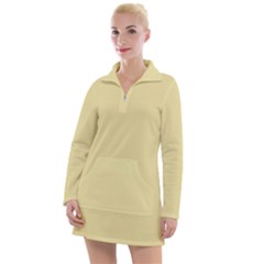 Beige	 - 	long Sleeve Casual Dress by ColorfulDresses