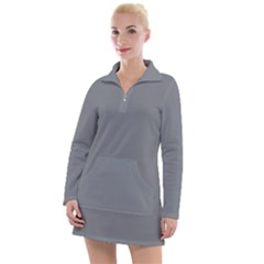 Lava Grey	 - 	long Sleeve Casual Dress by ColorfulDresses