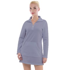 Manatee Grey	 - 	long Sleeve Casual Dress by ColorfulDresses