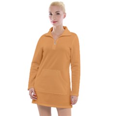 Sandy Orange	 - 	long Sleeve Casual Dress by ColorfulDresses