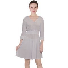 Abalone Grey	 - 	quarter Sleeve Ruffle Waist Dress by ColorfulDresses