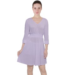 Languid Lavender Purple	 - 	quarter Sleeve Ruffle Waist Dress by ColorfulDresses