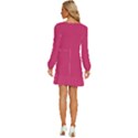 Pink Yarrow	 - 	Long Sleeve Waist Tie Ruffle Velvet Dress View4