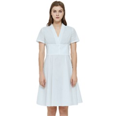 Clear Water Blue	 - 	short Sleeve Waist Detail Dress by ColorfulDresses