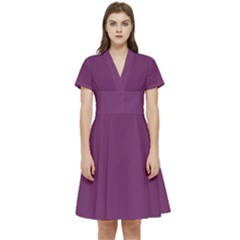 Byzantine Purple	 - 	Short Sleeve Waist Detail Dress