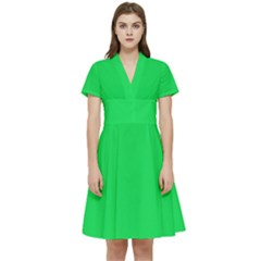 Malachite Green	 - 	short Sleeve Waist Detail Dress by ColorfulDresses