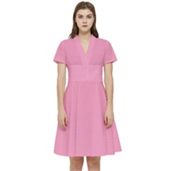 Ballet Slipper Pink	 - 	short Sleeve Waist Detail Dress by ColorfulDresses