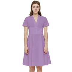 African Purple	 - 	short Sleeve Waist Detail Dress by ColorfulDresses