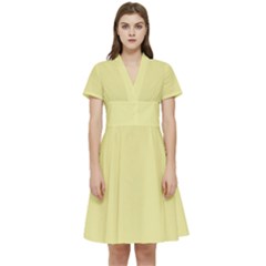 Yellow Iris	 - 	short Sleeve Waist Detail Dress by ColorfulDresses