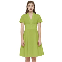 Avocado Green	 - 	short Sleeve Waist Detail Dress by ColorfulDresses