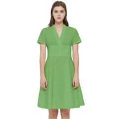 Bud Green	 - 	short Sleeve Waist Detail Dress by ColorfulDresses