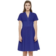 Midnight Blue	 - 	short Sleeve Waist Detail Dress by ColorfulDresses