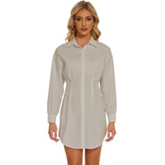 Abalone Grey	 - 	long Sleeve Shirt Dress