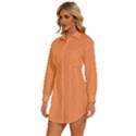 Atomic Tangerine Orange	 - 	Long Sleeve Shirt Dress View2