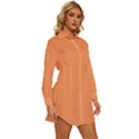 Atomic Tangerine Orange	 - 	Long Sleeve Shirt Dress View3